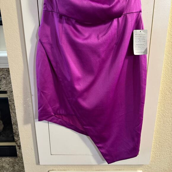 NWT ELLIATT Satin Orchid Fuchsia Mini Dress Size Large - Picture 7 of 13